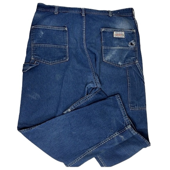 Carter’s Carpenter Jeans Vtg 1960s-70s, Distressed & Worn 40x32 “Watch the Wear” - Picture 3 of 16